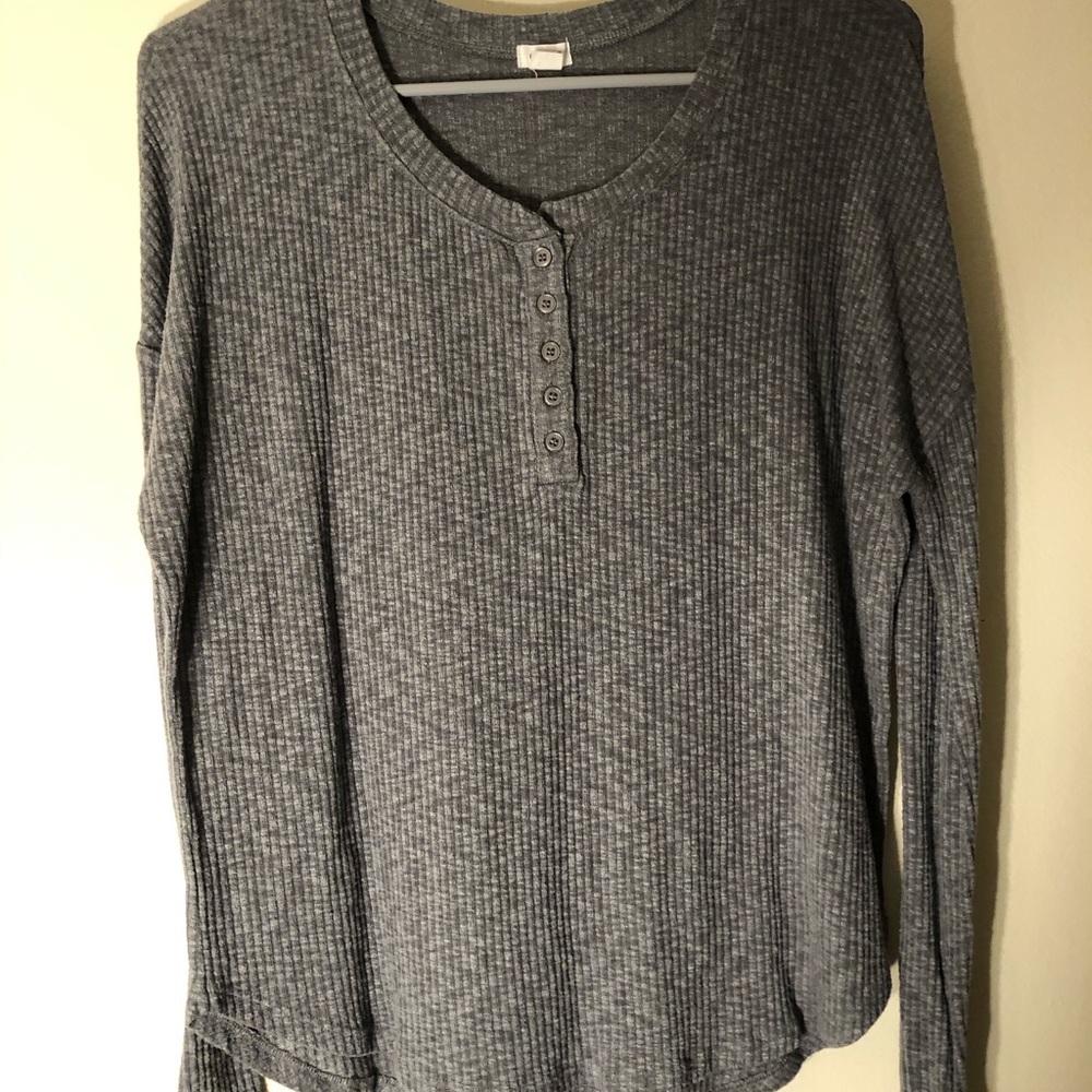 Garage gray long-sleeve button up